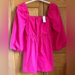 Anthropologie Pink Puff Sleeve Romper